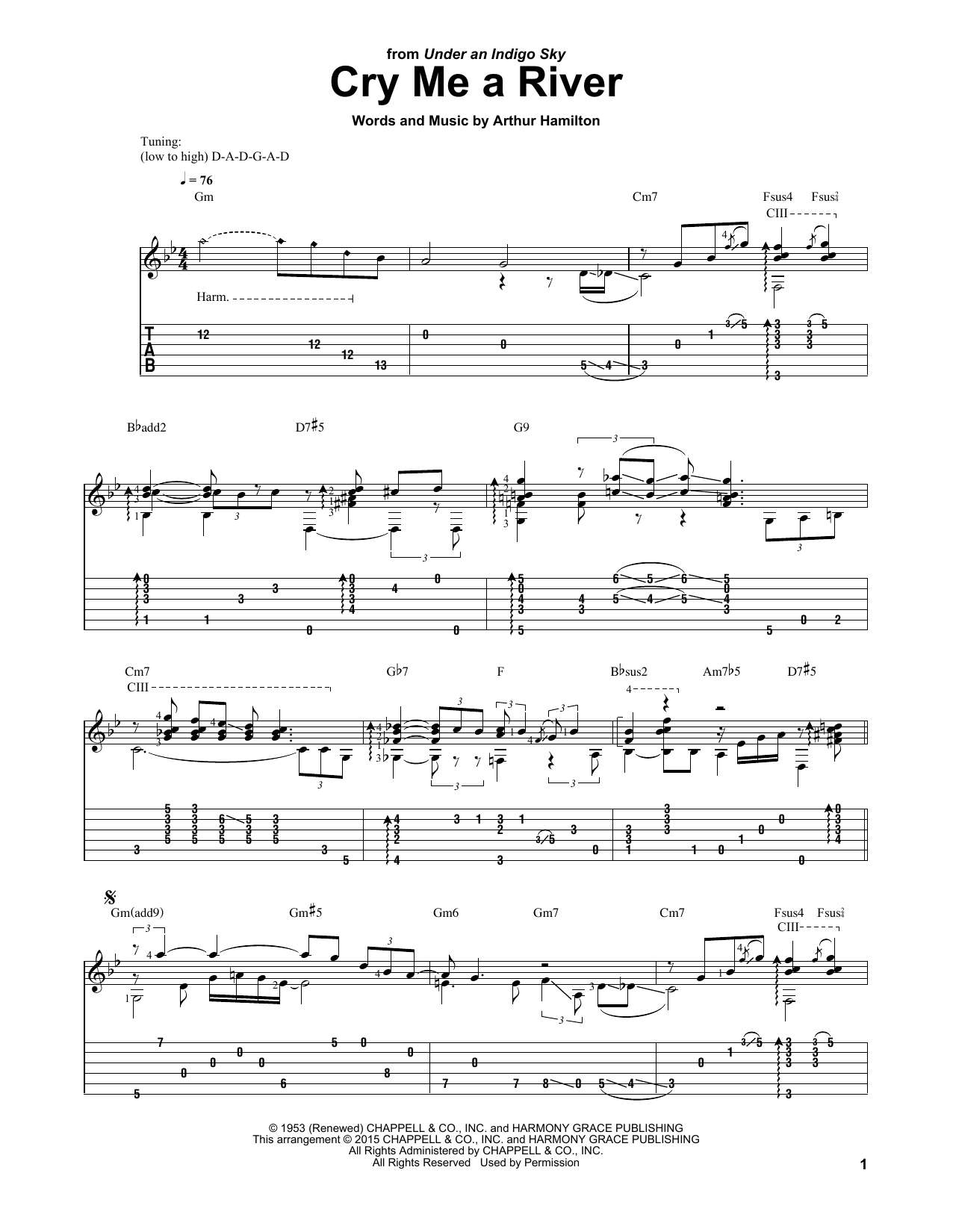 Laurence Juber Cry Me A River sheet music notes and chords arranged for Solo Guitar