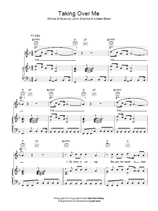 LAWSON Taking Over Me sheet music notes and chords arranged for Piano, Vocal & Guitar Chords