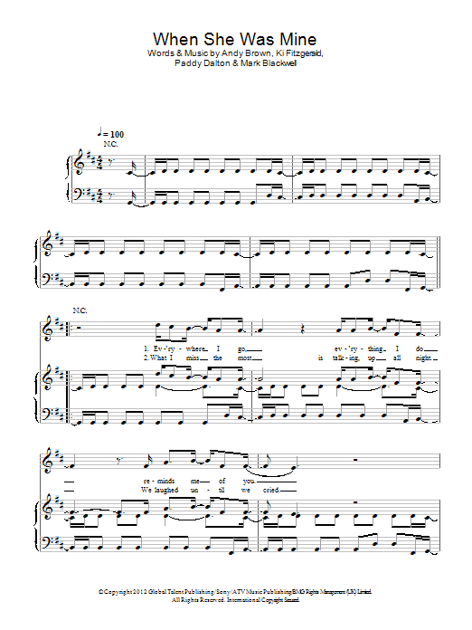 LAWSON When She Was Mine sheet music notes and chords arranged for Piano, Vocal & Guitar Chords