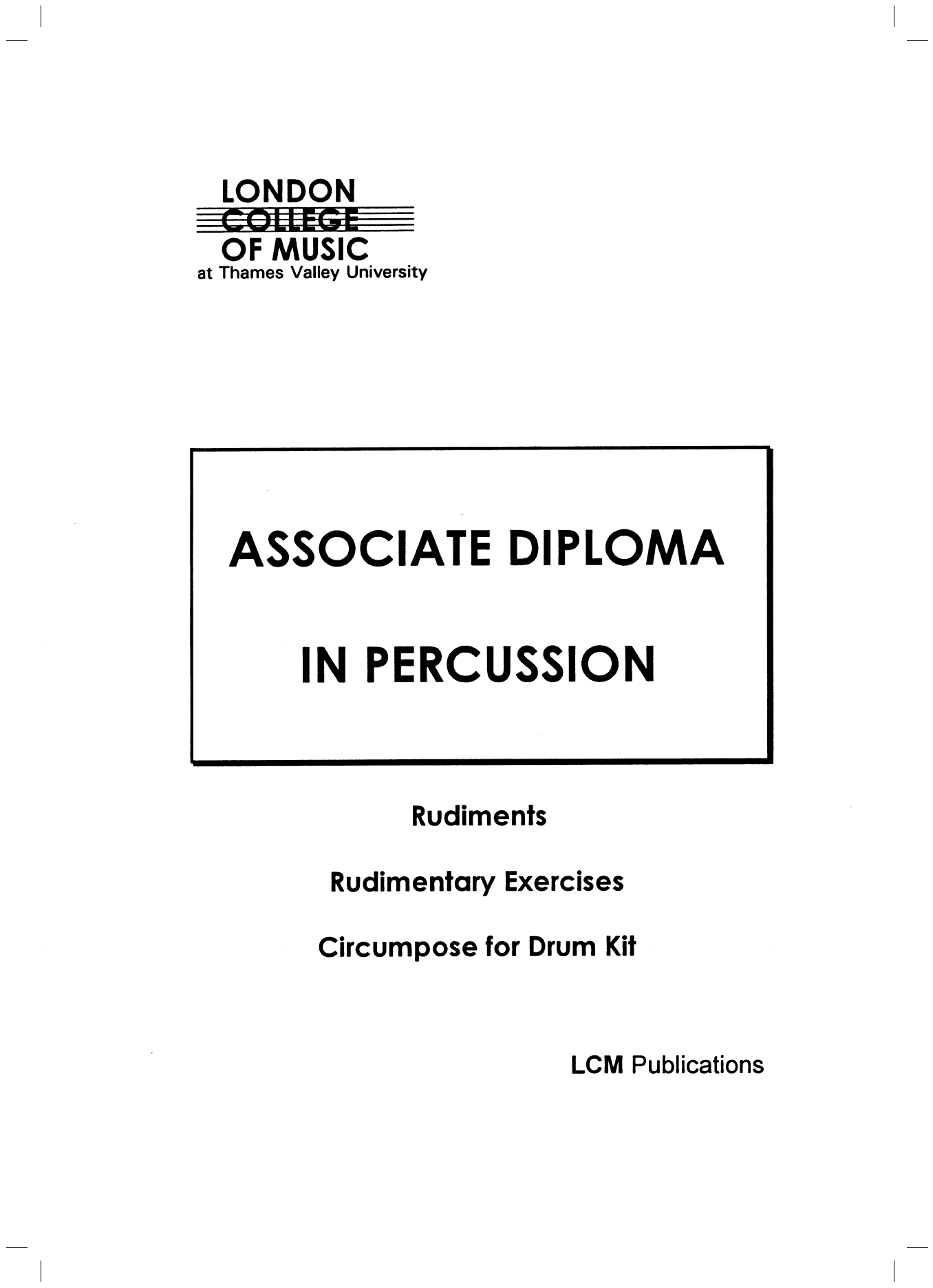 LCME LCM Associate Diploma in Percussion sheet music notes and chords arranged for Instrumental Method