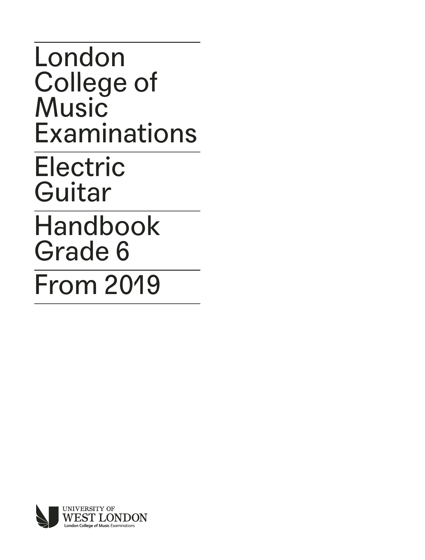 LCME LCME Electric Guitar Handbook 2019 - Grade 6 sheet music notes and chords arranged for Instrumental Method