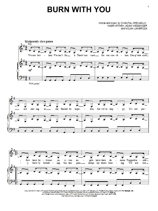 Lea Michele Burn With You sheet music notes and chords arranged for Piano, Vocal & Guitar Chords (Right-Hand Melody)