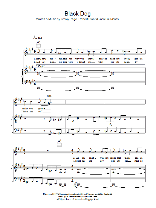 Led Zeppelin Black Dog sheet music notes and chords arranged for Drums