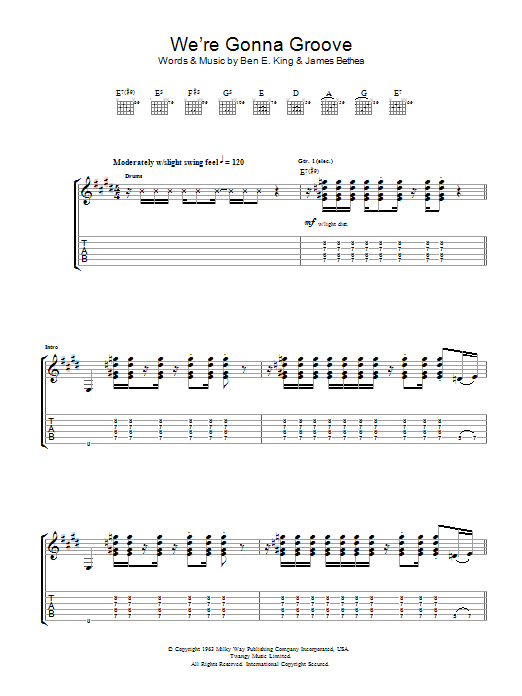 Led Zeppelin Groovin' sheet music notes and chords arranged for Guitar Tab