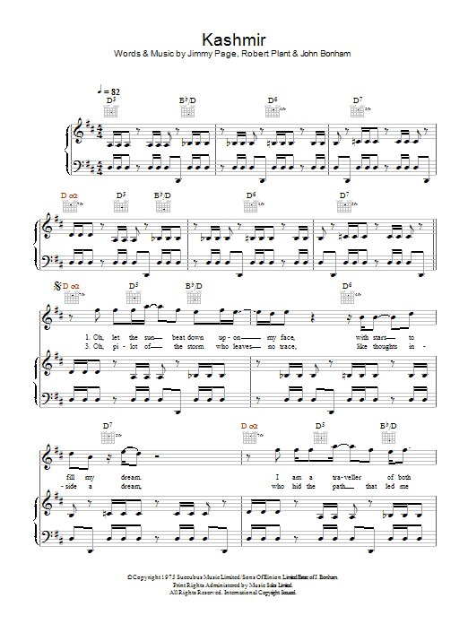 Led Zeppelin Kashmir sheet music notes and chords arranged for Drums