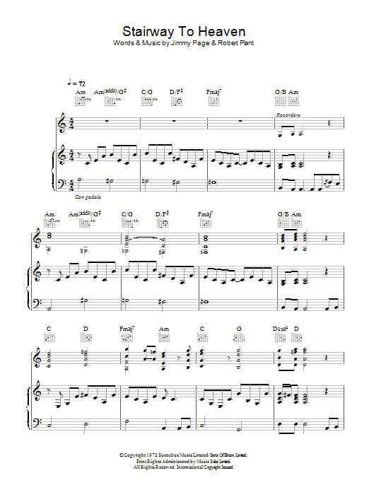 Led Zeppelin Stairway To Heaven sheet music notes and chords arranged for Tenor Sax Solo