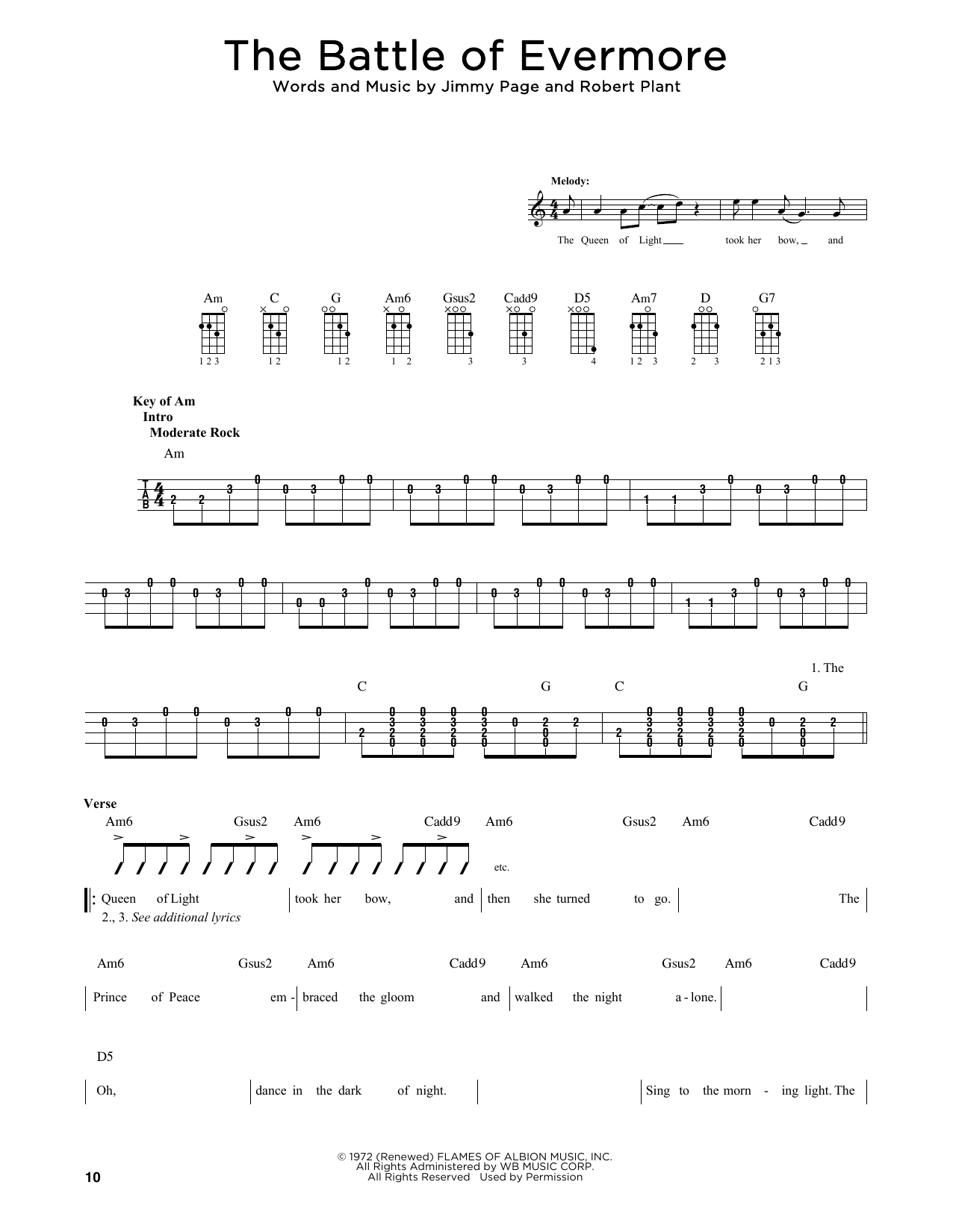 Led Zeppelin The Battle Of Evermore (arr. Fred Sokolow) sheet music notes and chords arranged for Mandolin