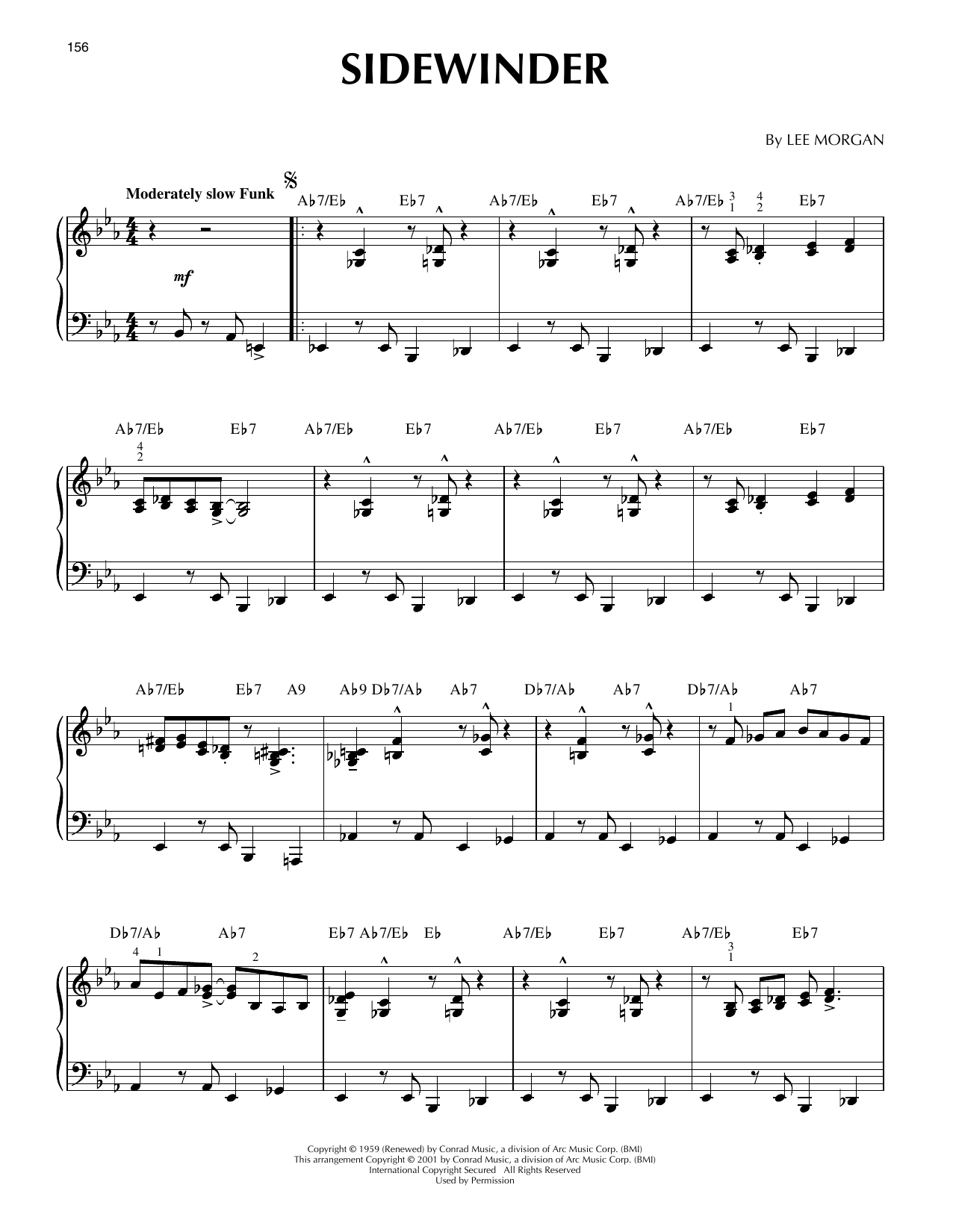 Lee Morgan Sidewinder (arr. Brent Edstrom) [Jazz version] sheet music notes and chords arranged for Piano Solo