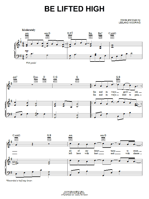 Leeland Be Lifted High sheet music notes and chords arranged for Piano, Vocal & Guitar Chords (Right-Hand Melody)