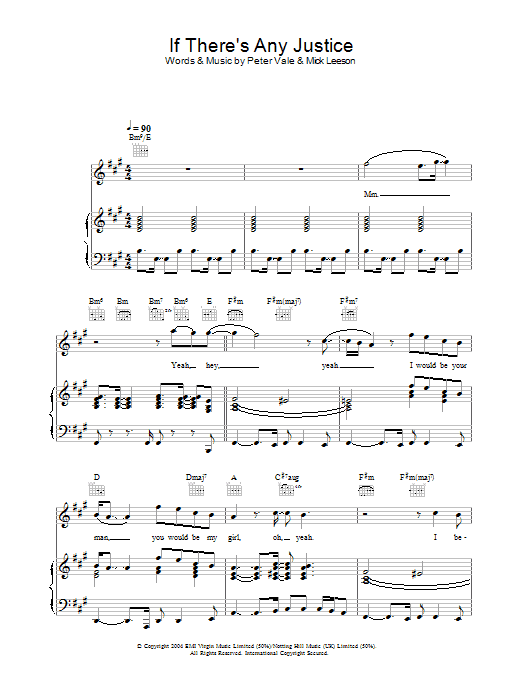 Lemar If There's Any Justice sheet music notes and chords arranged for Lead Sheet / Fake Book