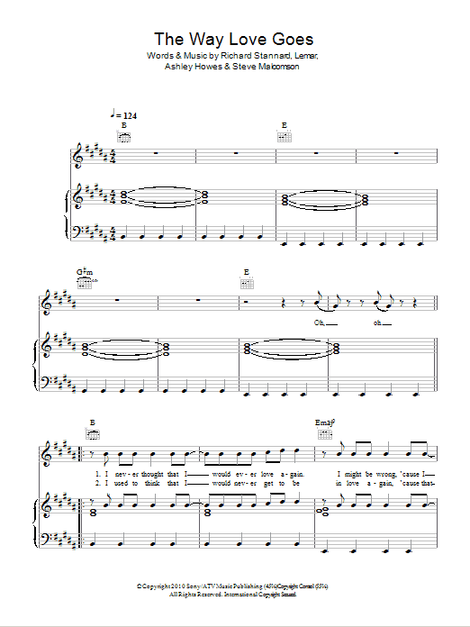 Lemar The Way Love Goes sheet music notes and chords arranged for Piano, Vocal & Guitar Chords