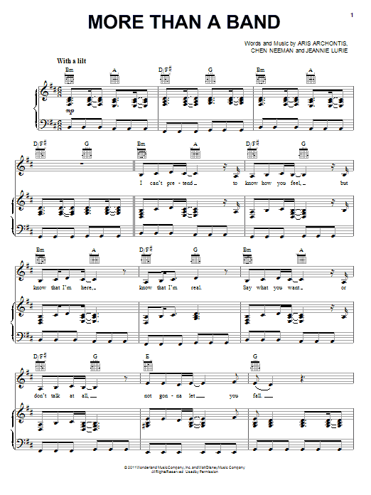 Lemonade Mouth (Movie) More Than A Band sheet music notes and chords arranged for Piano, Vocal & Guitar Chords (Right-Hand Melody)