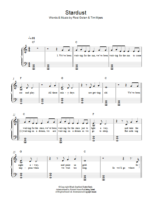 Lena Stardust sheet music notes and chords arranged for Easy Piano