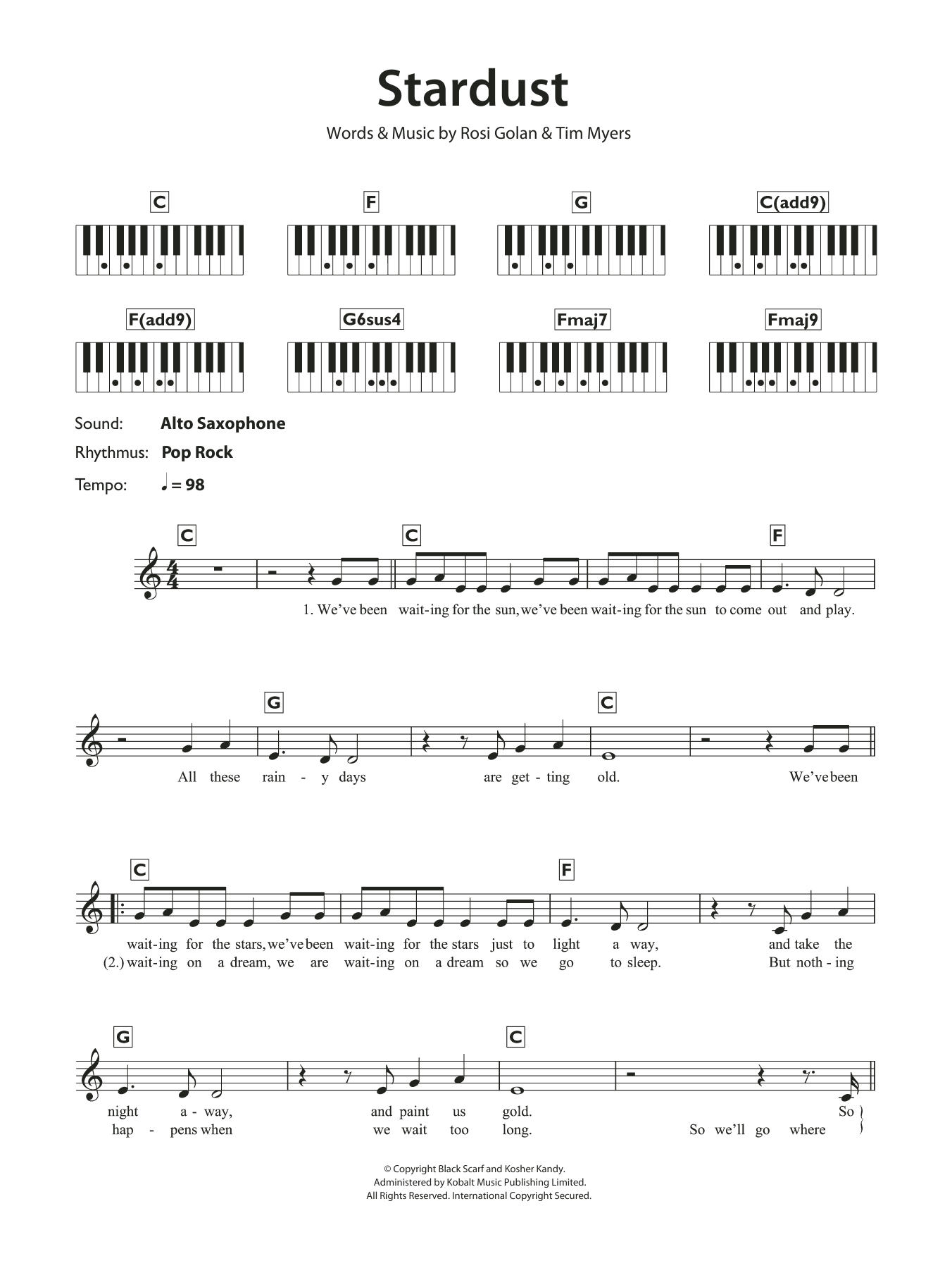Lena Stardust sheet music notes and chords arranged for Piano Chords/Lyrics