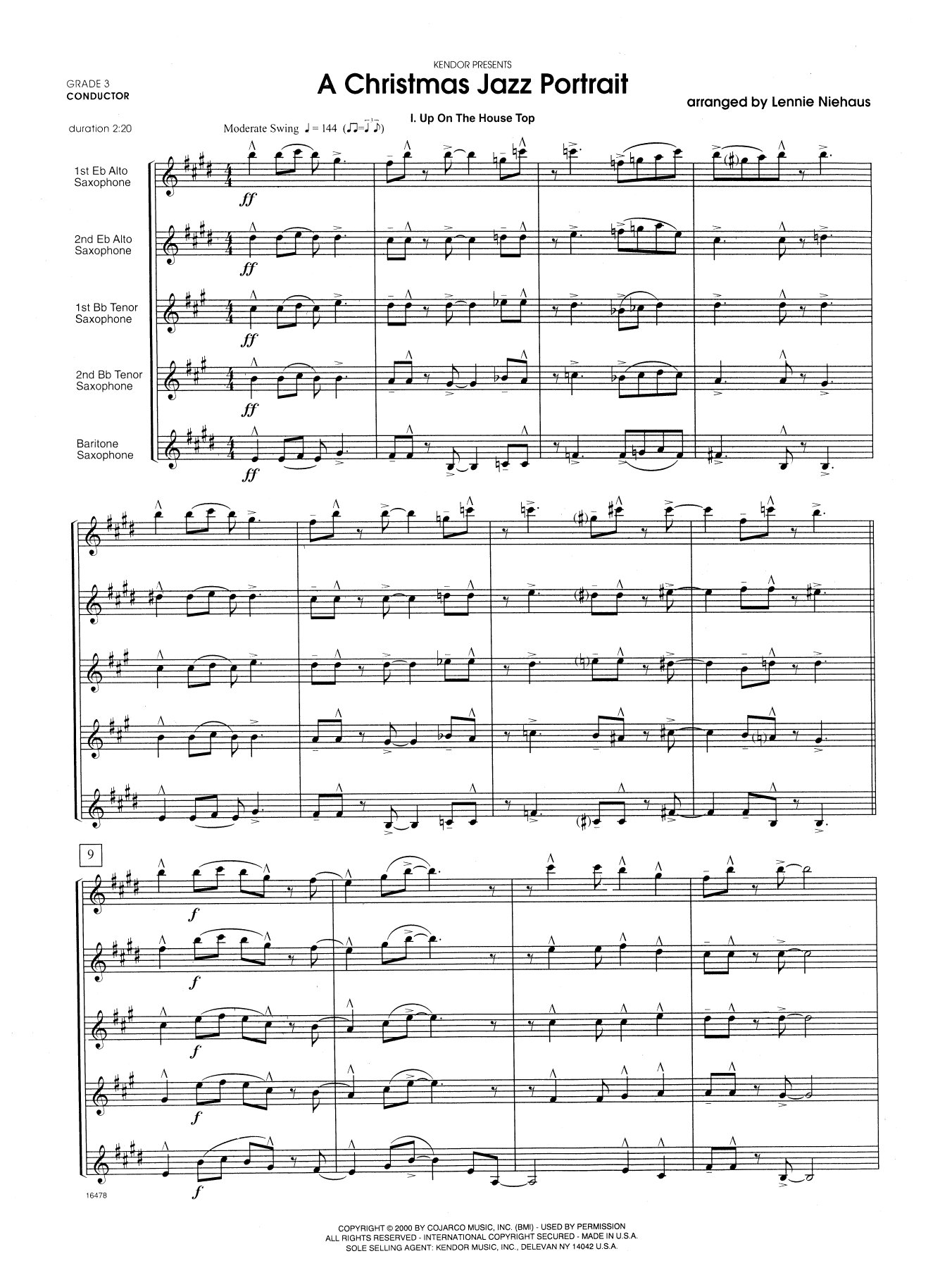 Lennie Niehaus A Christmas Jazz Portrait - Full Score sheet music notes and chords. Download Printable PDF.