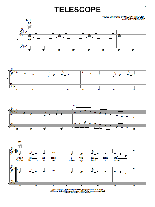 Lennon Stella and Maisy Stella Telescope sheet music notes and chords arranged for Piano, Vocal & Guitar Chords (Right-Hand Melody)