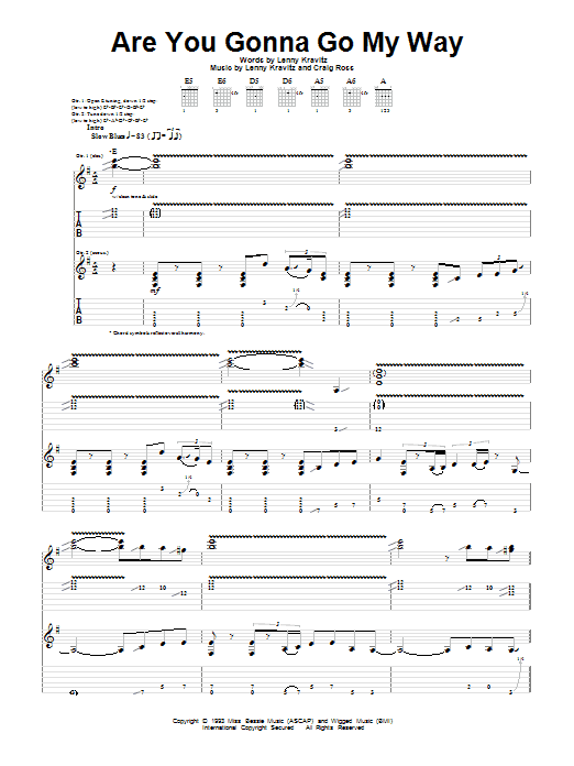 Lenny Kravitz Are You Gonna Go My Way sheet music notes and chords arranged for Drum Chart
