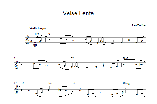 Leo Delibes Valse Lenten sheet music notes and chords arranged for Lead Sheet / Fake Book