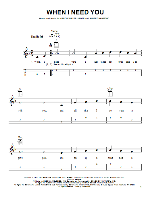 Leo Sayer When I Need You sheet music notes and chords arranged for Trumpet Solo