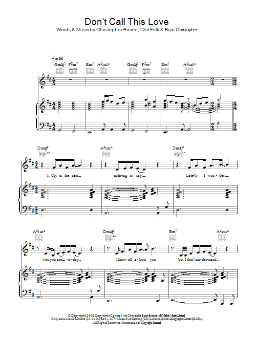 Leon Jackson Don't Call This Love sheet music notes and chords arranged for Piano, Vocal & Guitar Chords