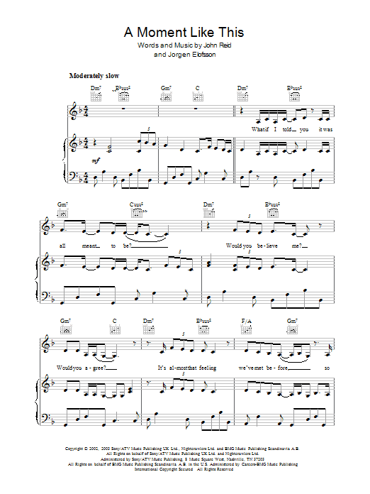 Leona Lewis A Moment Like This sheet music notes and chords arranged for Alto Sax Solo