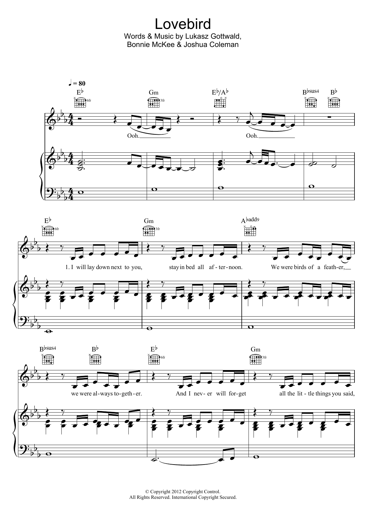 Leona Lewis Lovebird sheet music notes and chords arranged for 5-Finger Piano