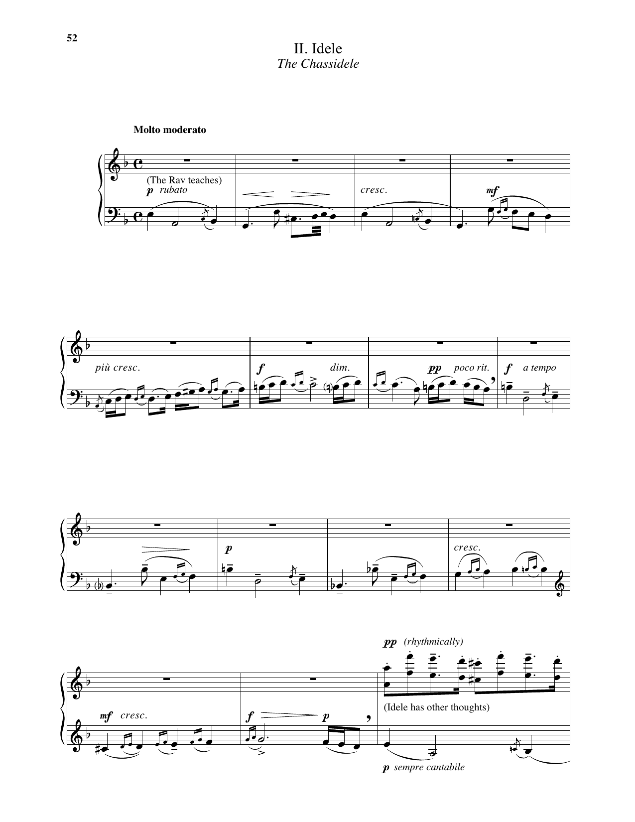 Leonard Bernstein Idele: The Chassidele sheet music notes and chords arranged for Piano Solo