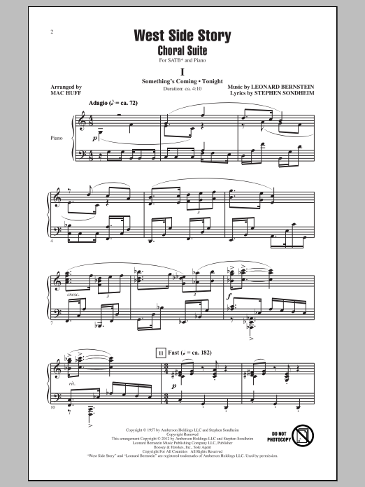 Leonard Bernstein West Side Story (Choral Suite) (arr. Mac Huff) sheet music notes and chords arranged for SAB Choir