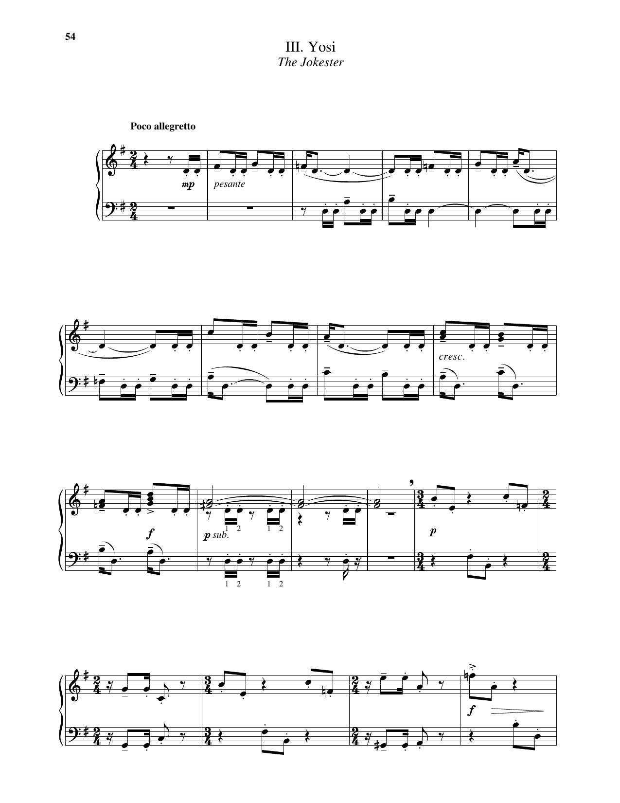 Leonard Bernstein Yosi: The Jokester sheet music notes and chords arranged for Piano Solo