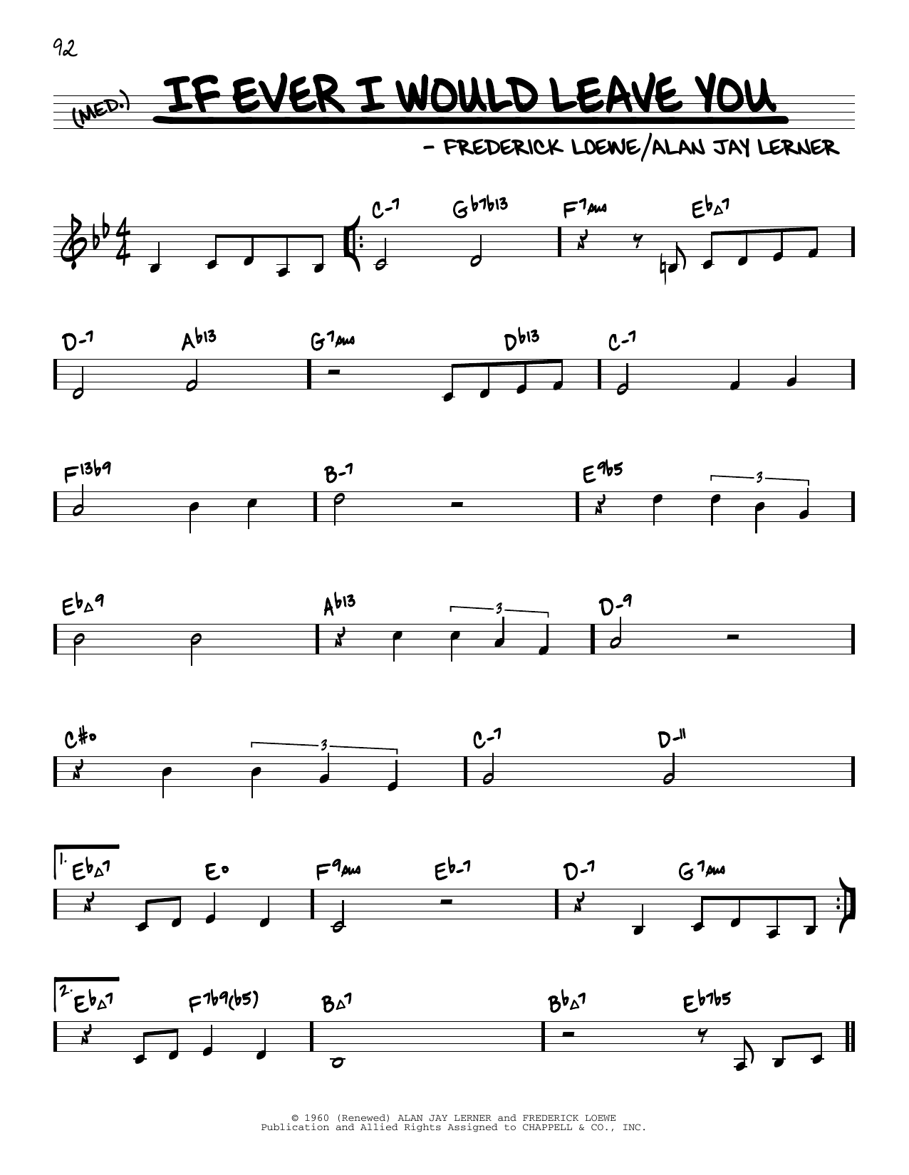 Lerner & Loewe If Ever I Would Leave You (arr. David Hazeltine) sheet music notes and chords arranged for Real Book – Enhanced Chords