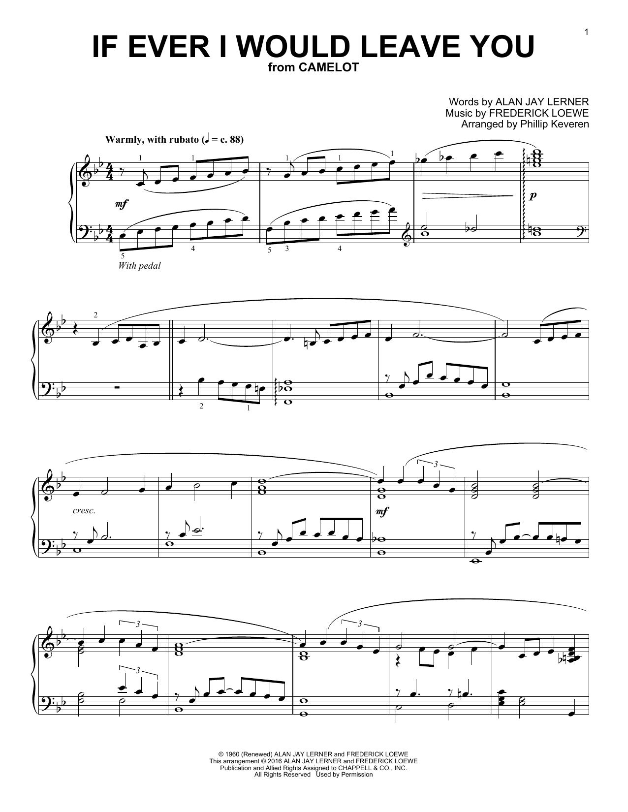 Lerner & Loewe If Ever I Would Leave You (arr. Phillip Keveren) sheet music notes and chords arranged for Piano Solo