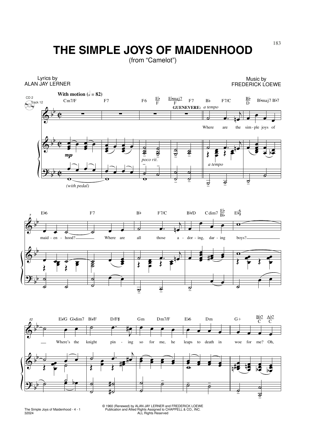 Lerner & Loewe The Simple Joys Of Maidenhood (from Camelot) sheet music notes and chords arranged for Piano & Vocal