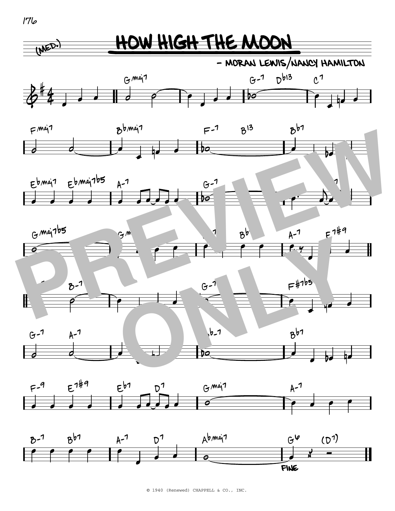 Les Paul & Mary Ford How High The Moon [Reharmonized version] (arr. Jack Grassel) sheet music notes and chords arranged for Real Book – Melody & Chords