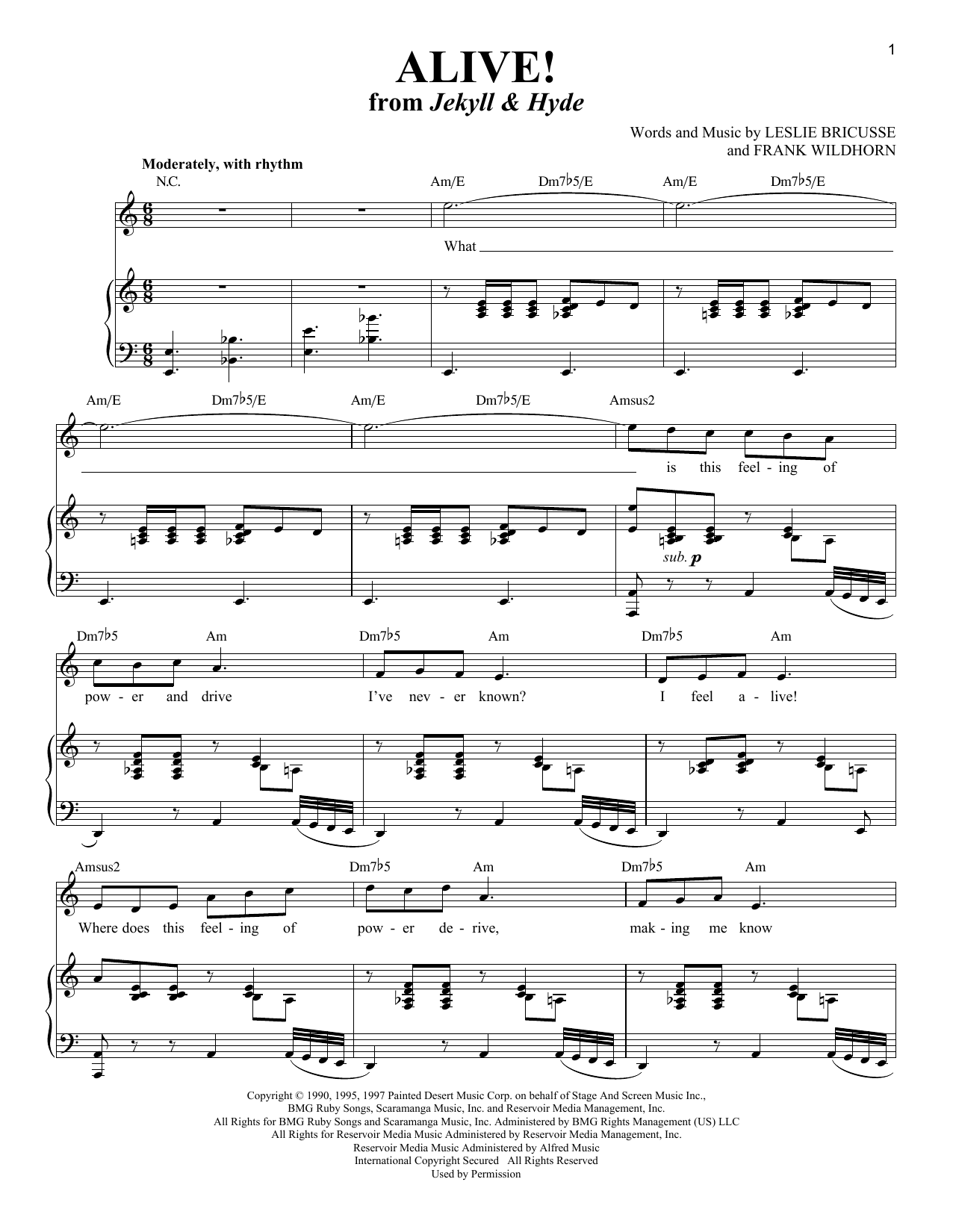 Leslie Bricusse Alive! sheet music notes and chords arranged for Piano & Vocal