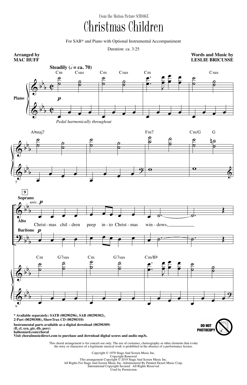 Leslie Bricusse Christmas Children (from Scrooge) (arr. Mac Huff) sheet music notes and chords arranged for 2-Part Choir