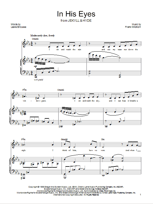 Leslie Bricusse In His Eyes sheet music notes and chords arranged for Piano & Vocal