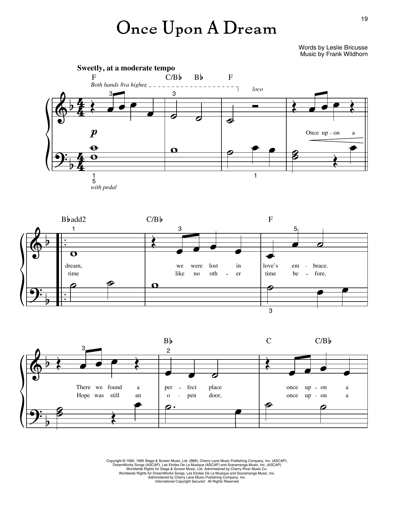 Leslie Bricusse Once Upon A Dream (from Jekyll And Hyde) sheet music notes and chords arranged for Big Note Piano