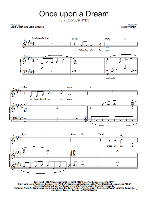 Leslie Bricusse Once Upon A Dream sheet music notes and chords arranged for Piano & Vocal