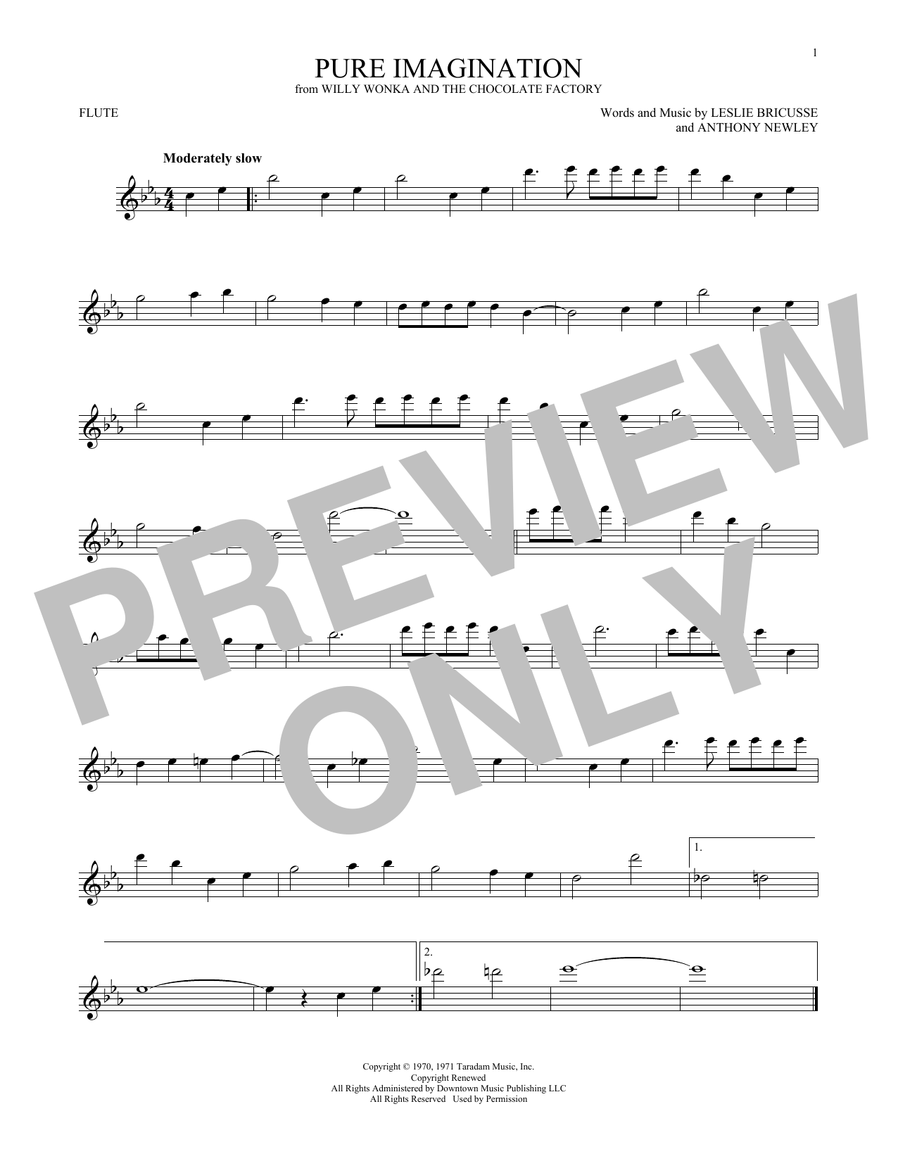 Leslie Bricusse Pure Imagination sheet music notes and chords arranged for Violin Solo