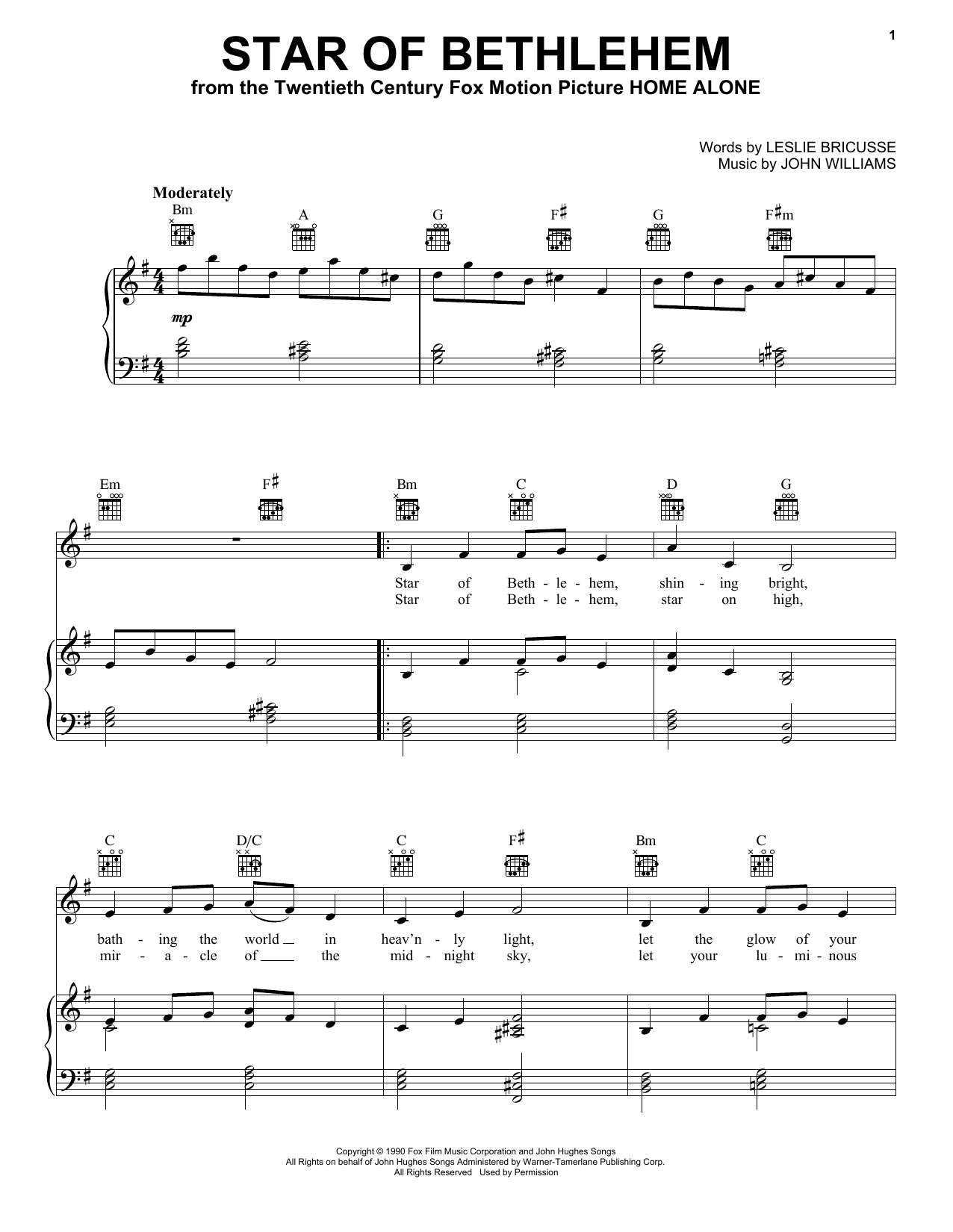 Leslie Bricusse Star Of Bethlehem sheet music notes and chords arranged for Piano, Vocal & Guitar Chords (Right-Hand Melody)