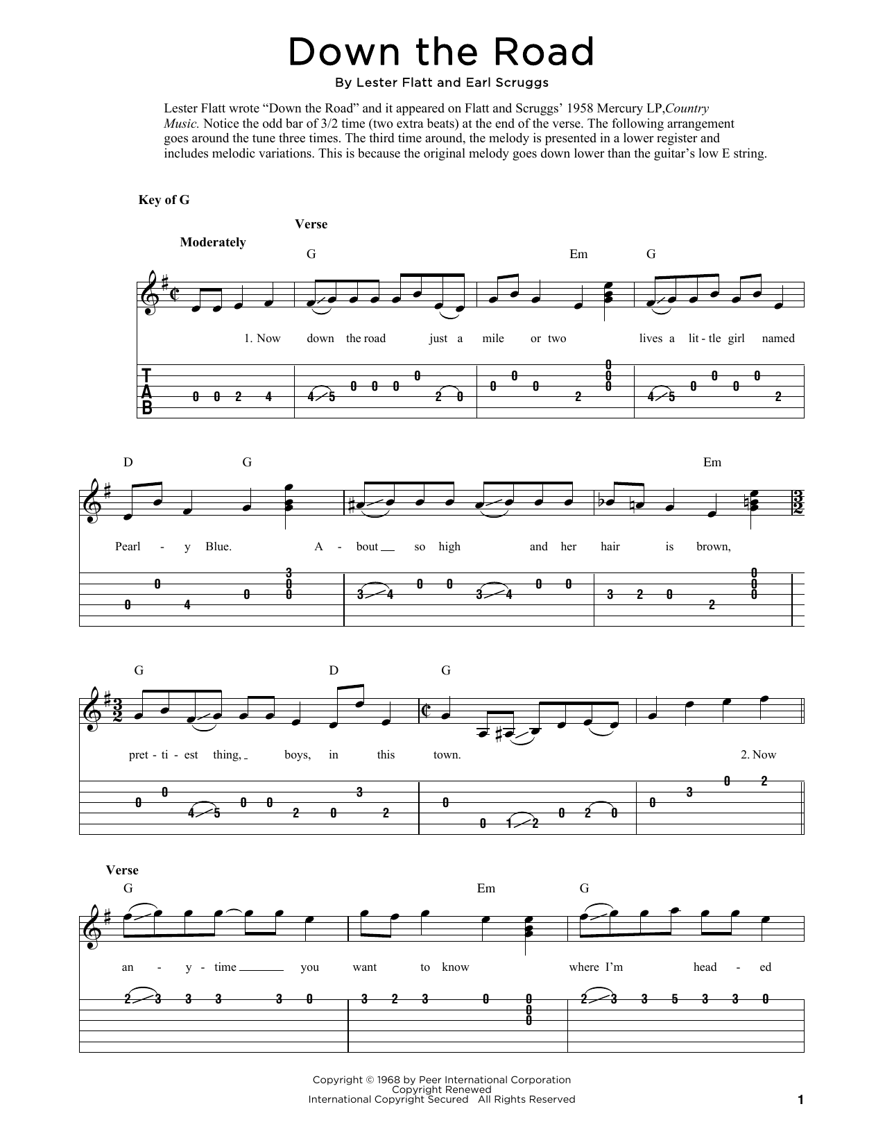 Lester Flatt & Earl Scruggs Down The Road (arr. Fred Sokolow) sheet music notes and chords arranged for Banjo Tab