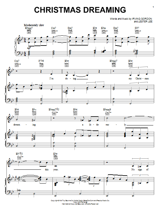 Lester Lee Christmas Dreaming sheet music notes and chords arranged for Piano, Vocal & Guitar Chords (Right-Hand Melody)