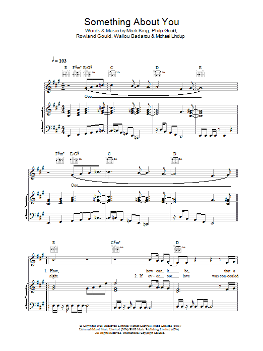 Level 42 Something About You sheet music notes and chords arranged for Piano, Vocal & Guitar Chords (Right-Hand Melody)