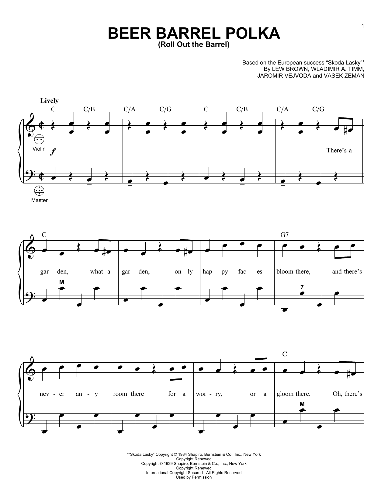 Lew Brown Beer Barrel Polka (Roll Out The Barrel) (arr. Gary Meisner) sheet music notes and chords arranged for Accordion