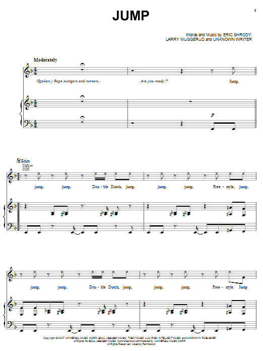Lil' Josh Jump sheet music notes and chords arranged for Piano, Vocal & Guitar Chords (Right-Hand Melody)