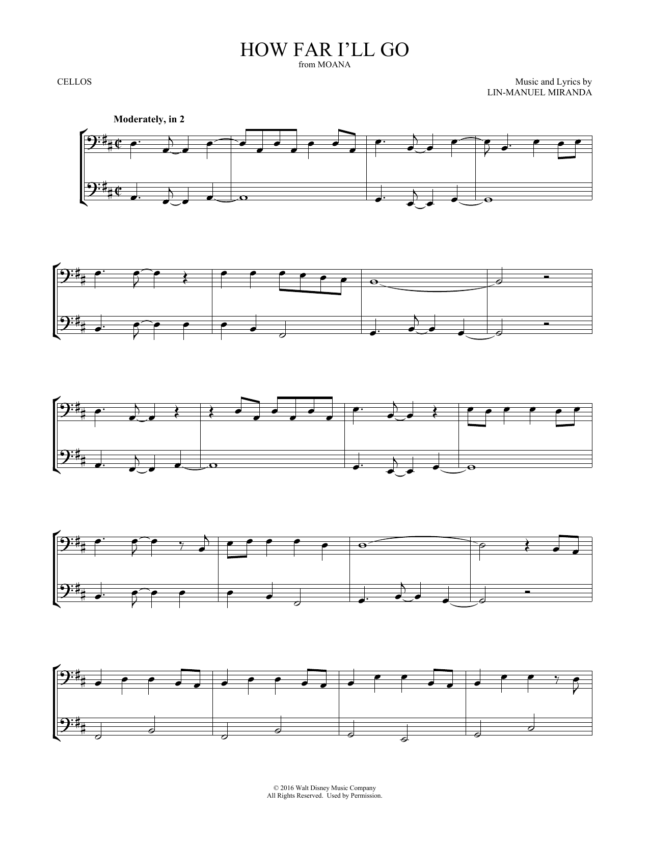 Lin-Manuel Miranda How Far I'll Go (from Moana) (arr. Mark Phillips) sheet music notes and chords arranged for Alto Sax Duet