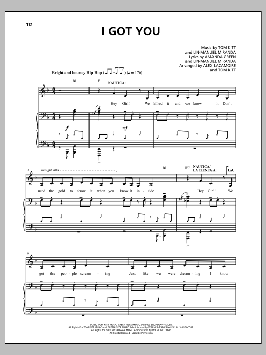 Lin-Manuel Miranda I Got You (from Bring It On: The Musical) sheet music notes and chords arranged for Piano & Vocal