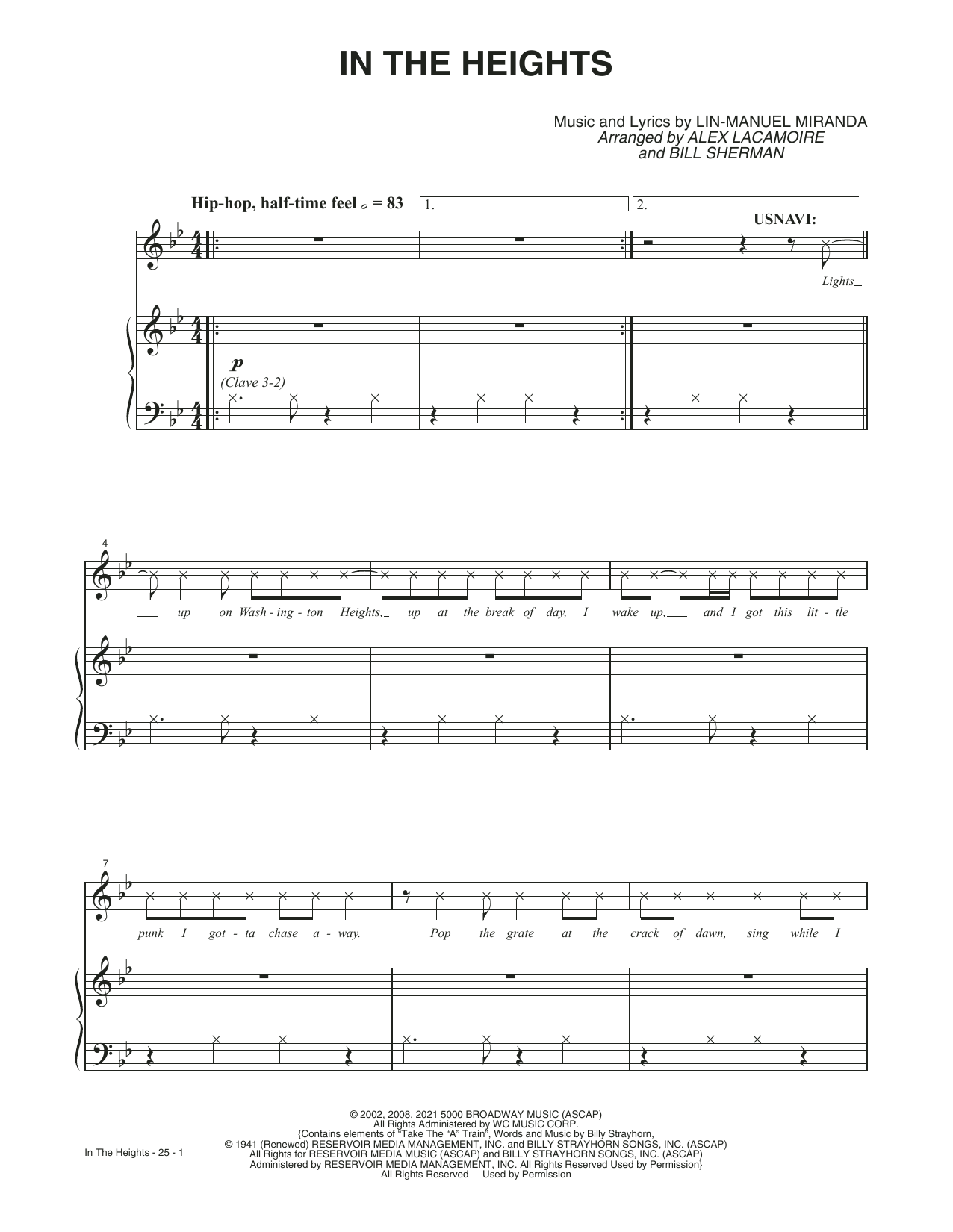 Lin-Manuel Miranda In The Heights (from the Motion Picture In The Heights) sheet music notes and chords arranged for Piano, Vocal & Guitar Chords