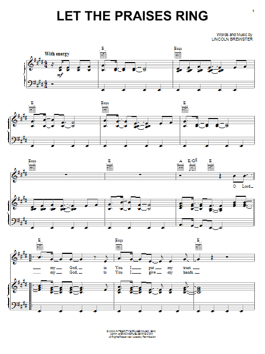 Lincoln Brewster Let The Praises Ring sheet music notes and chords arranged for Easy Guitar