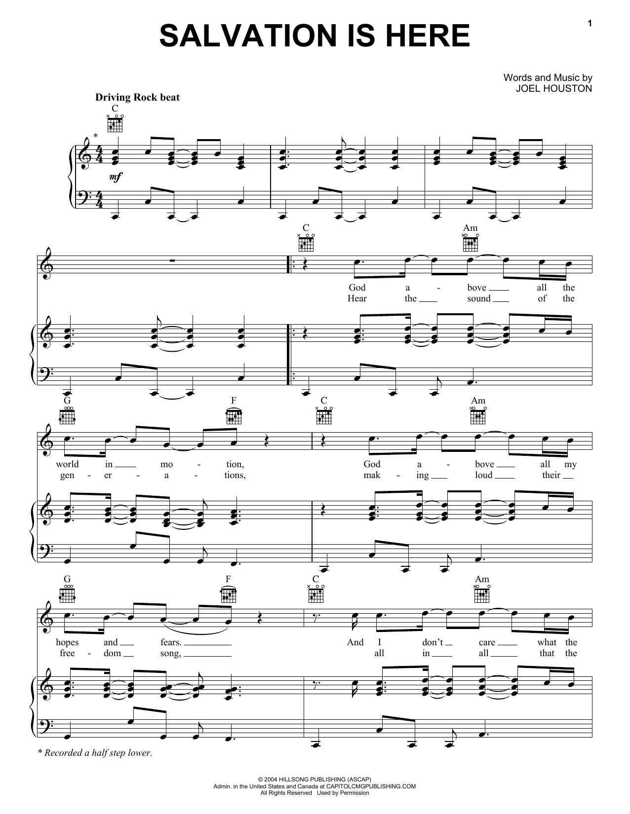 Lincoln Brewster Salvation Is Here sheet music notes and chords arranged for Easy Guitar